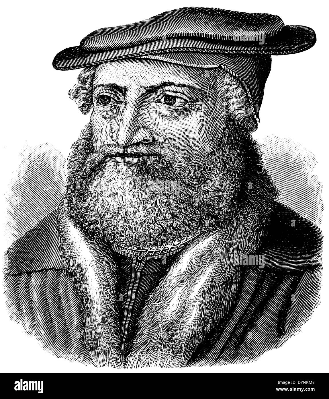 Hans Sachs (né le 5 novembre 1494, est décédé le 19 janvier 1576) Banque D'Images