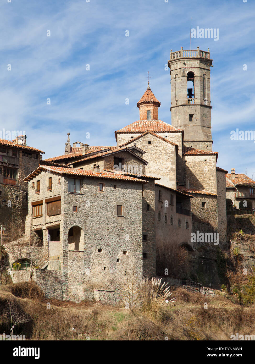 Église de Sant Miquel de Rupit, province de Barcelone, en Catalogne. Banque D'Images