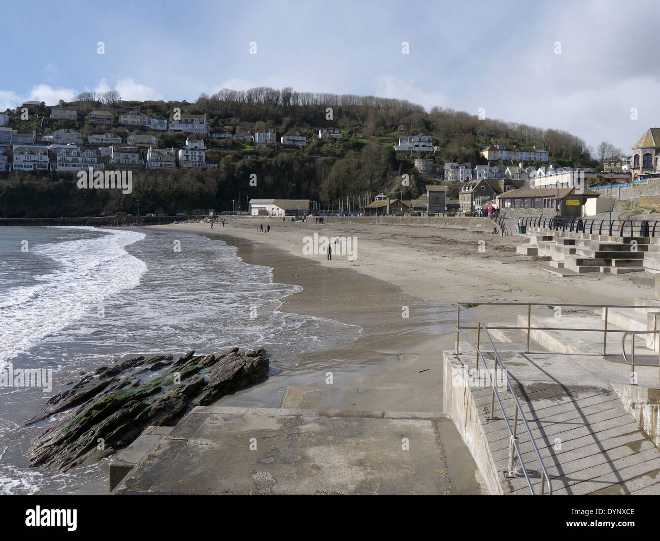 Looe, Cornwall, en front de mer, Mars 2014 Banque D'Images