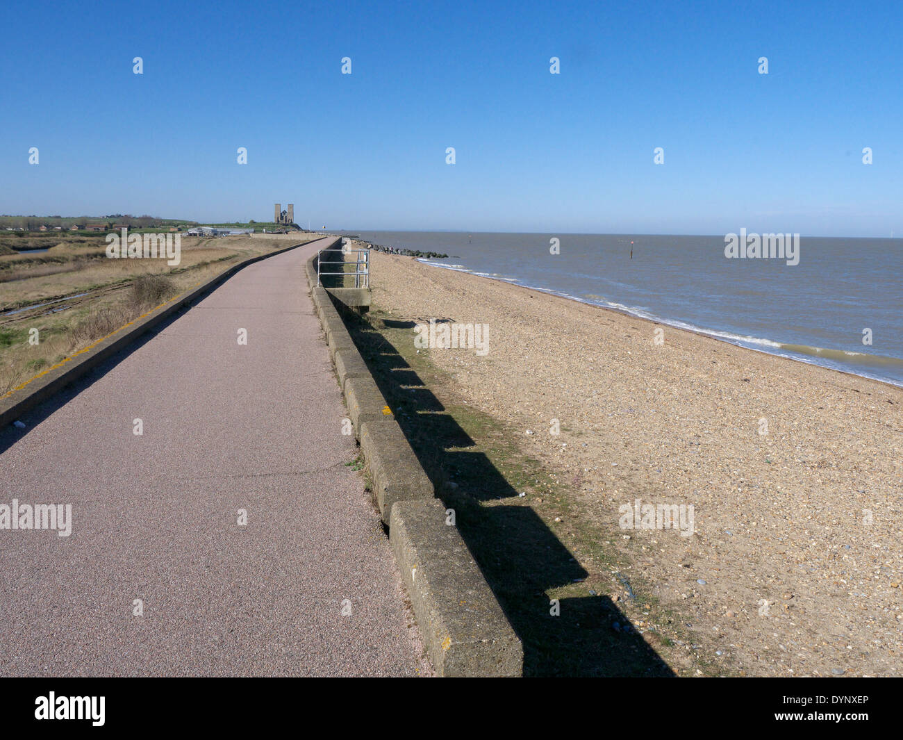 Reculver front de mer, Kent, Mars 2014 Banque D'Images