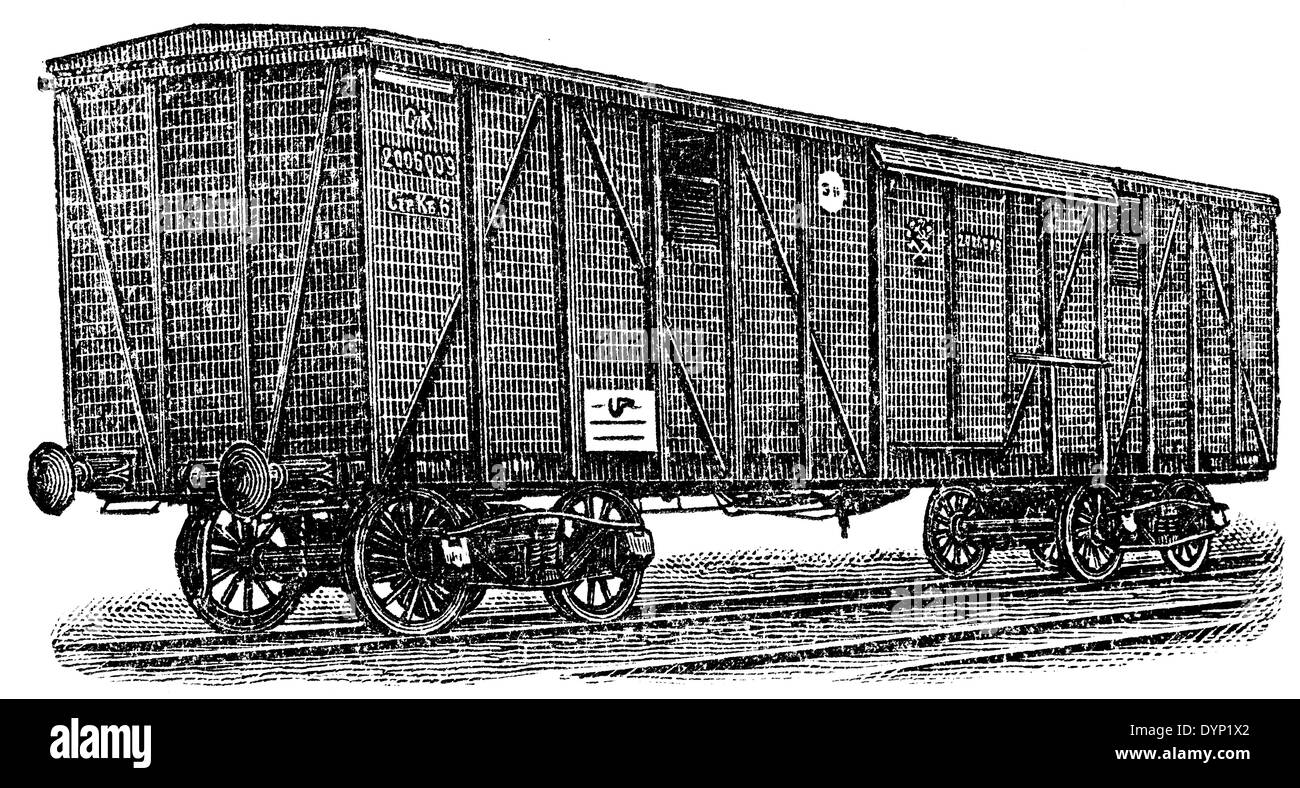 Vintage train voiture, illustration de l'Encyclopédie Soviétique, 1927 Banque D'Images