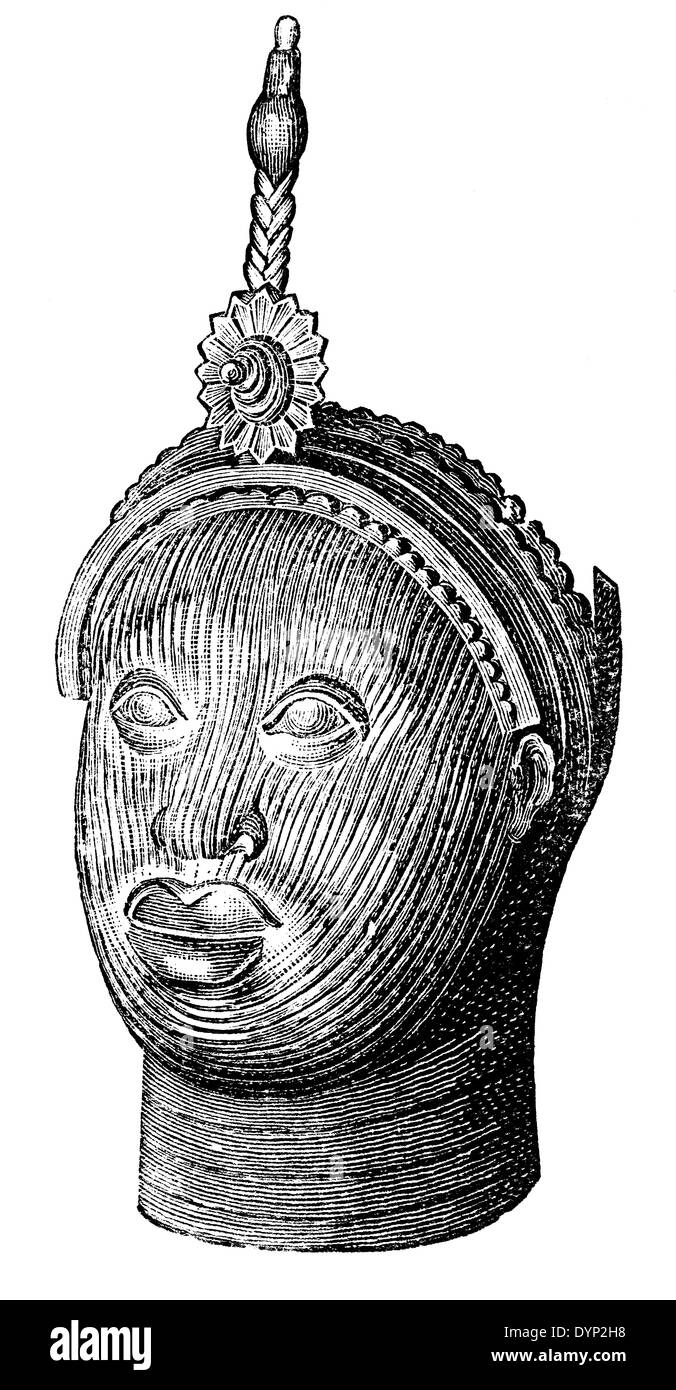 Art tribal Yoruba, Nigéria, illustration de l'Encyclopédie Soviétique, 1926 Banque D'Images