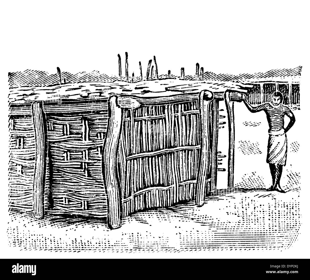 Gogo a personnes maison traditionnelle, la Tanzanie, l'illustration de l'Encyclopédie Soviétique, 1926 Banque D'Images