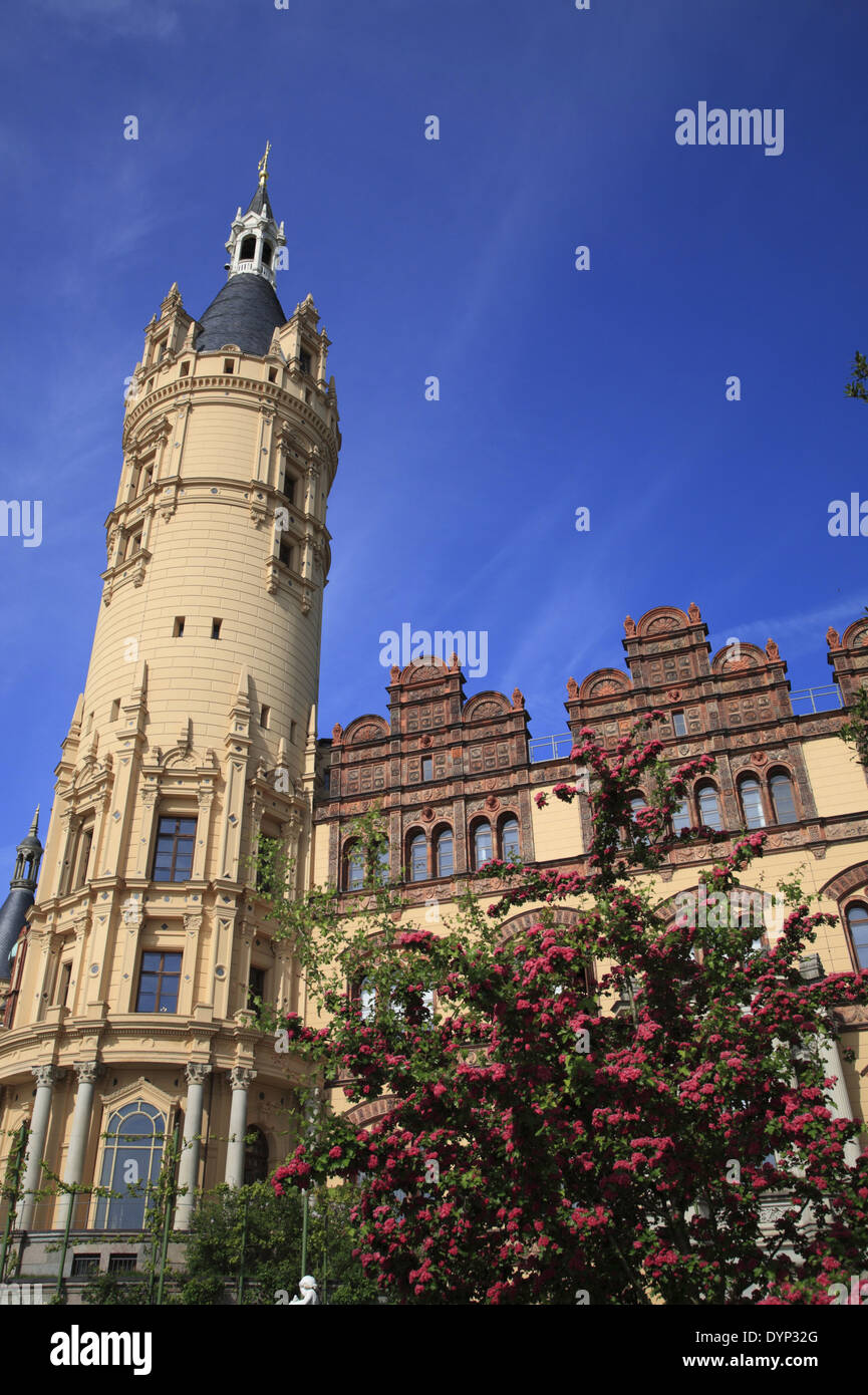 Le château de Schwerin, Mecklembourg Poméranie occidentale, l'Allemagne, de l'Europe Banque D'Images