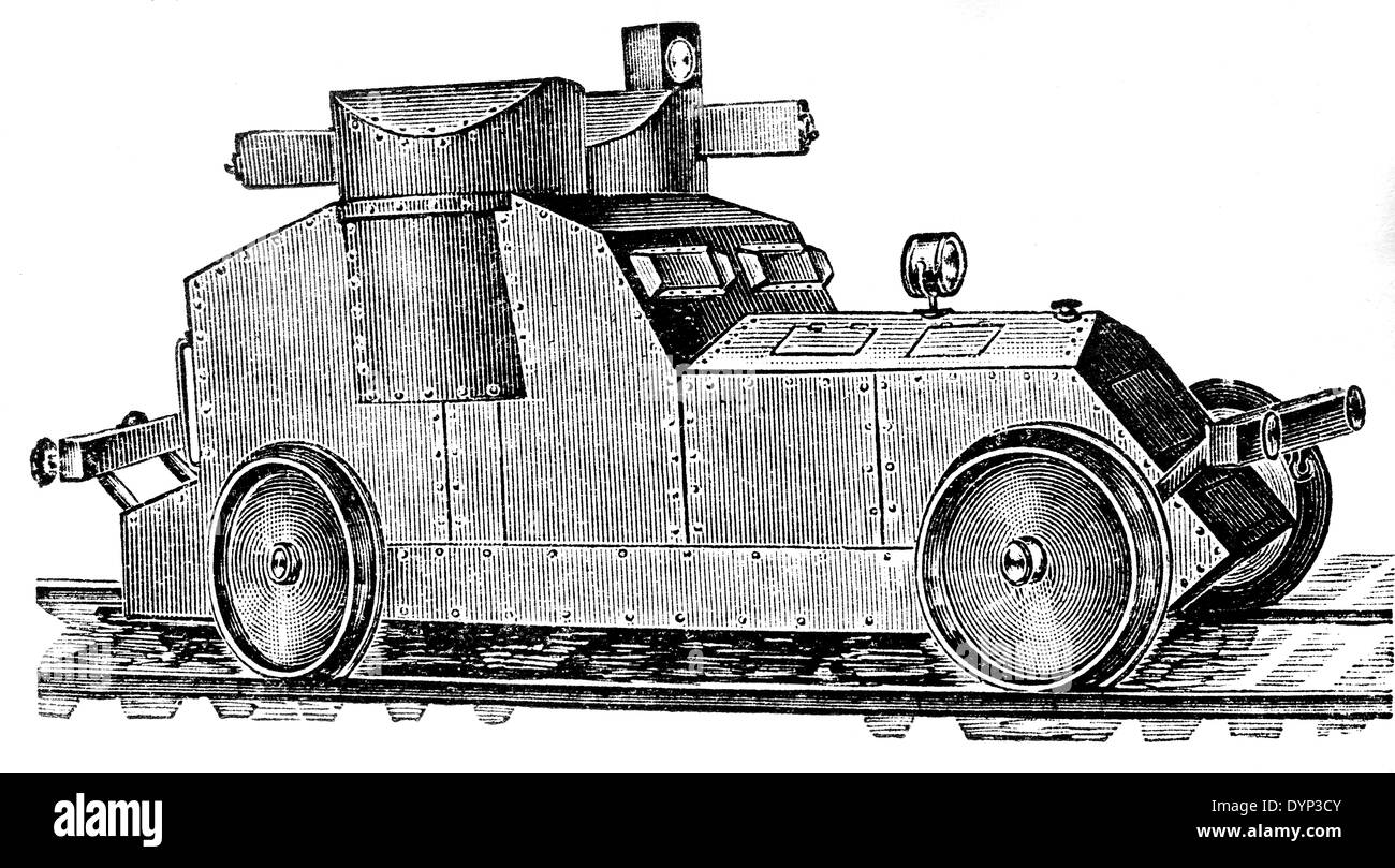 Vintage voiture blindée, illustration de l'Encyclopédie Soviétique, 1926 Banque D'Images