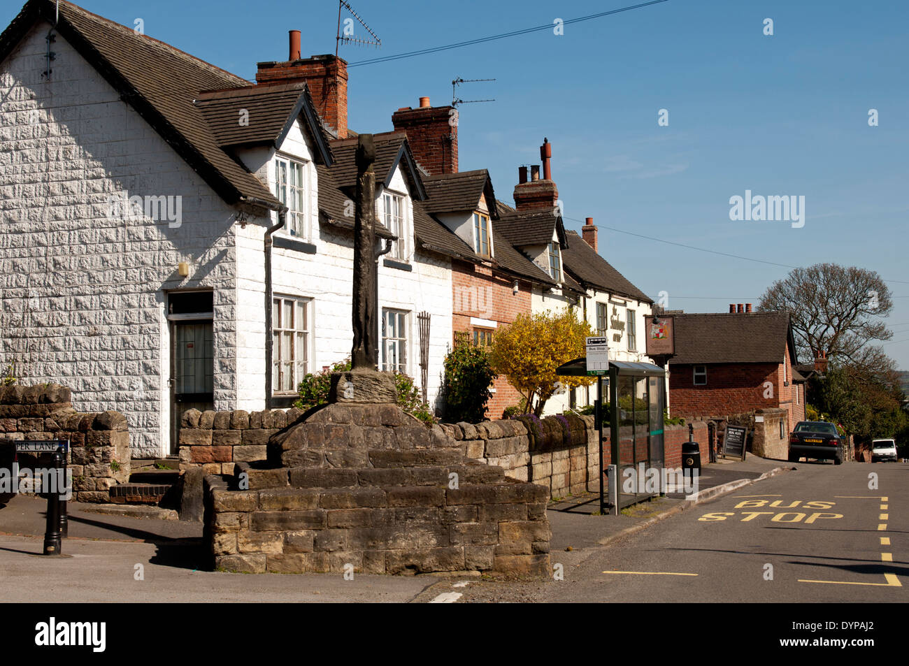 Stanton par Dale centre village, Derbyshire, Angleterre, RU Banque D'Images