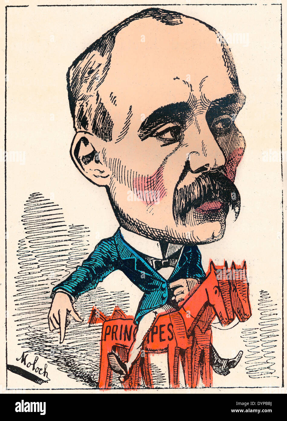 Georges Benjamin Clemenceau, 1841-1929, un homme d'État français, Premier Ministre de la France, la caricature politique, 1882, par Alphonse il Banque D'Images