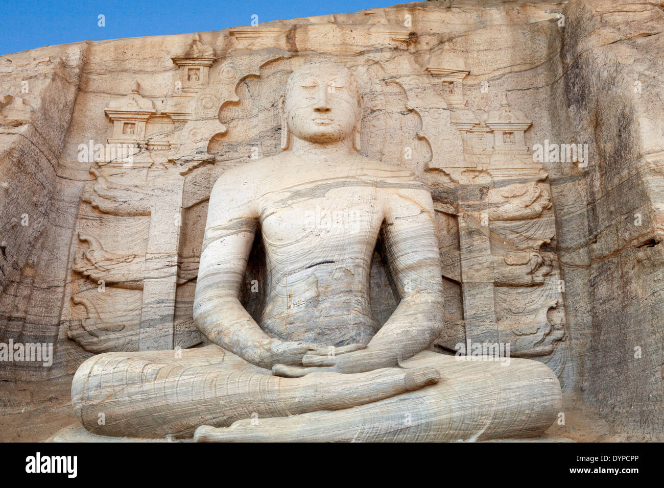 Bouddha assis à Polonnaruwa, Sri Lanka statue 2 Banque D'Images