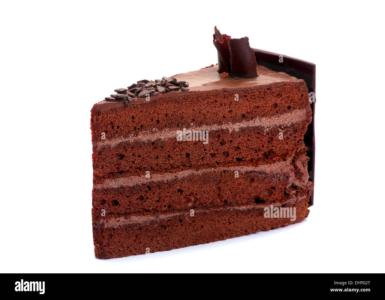Tranche de gâteau au chocolat Banque D'Images
