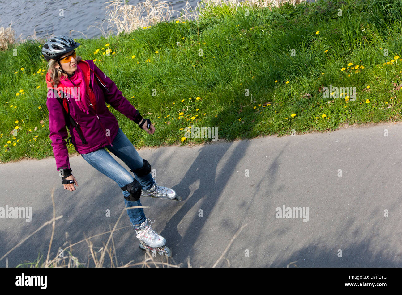 Chemin de bicyclette, les loisirs, la régénération, les gens, sports Banque D'Images