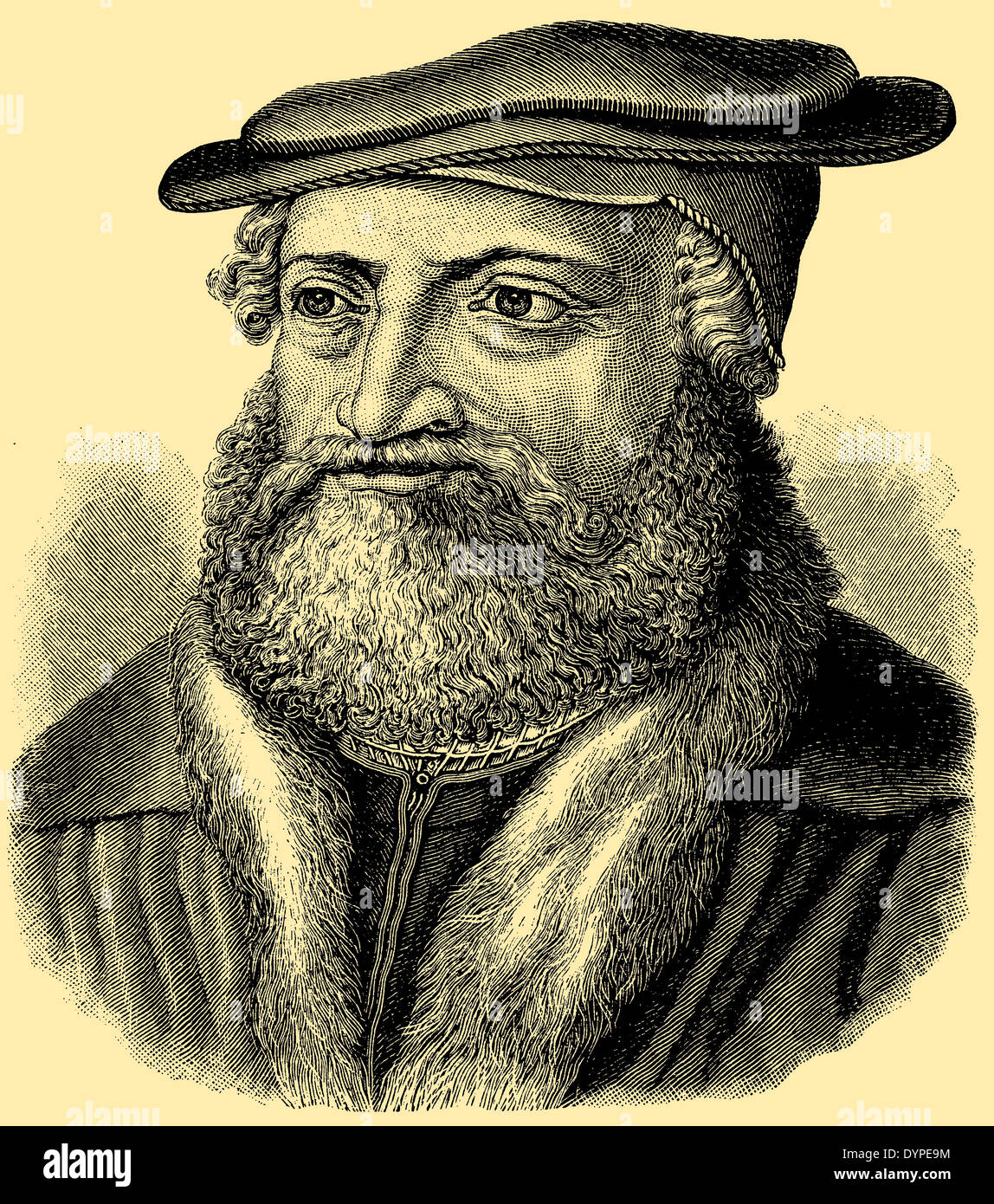 Hans Sachs (né le 5 novembre 1494, est décédé le 19 janvier 1576) Banque D'Images