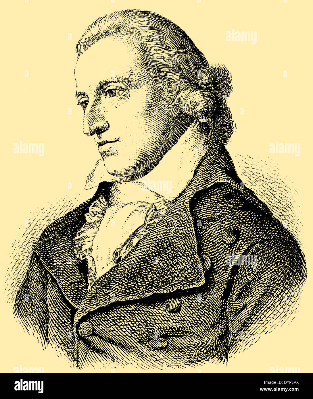 Friedrich von Schiller (né le 10 novembre 1759, est décédé le 9 mai 1805) Banque D'Images