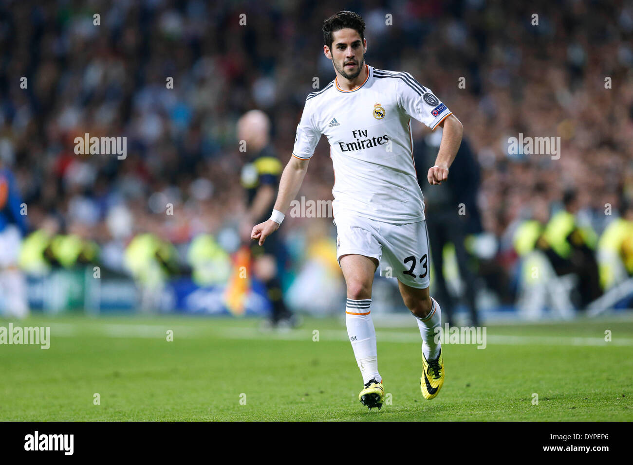 Madrid, Espagne. © D. 23 avr, 2014. Isco (réel) Football/soccer Ligue des Champions : demi-finale 1ère manche match entre le Real Madrid 1-0 FC Bayern Munchen au Santiago Bernabeu à Madrid, Espagne. © D .Nakashima/AFLO/Alamy Live News Banque D'Images