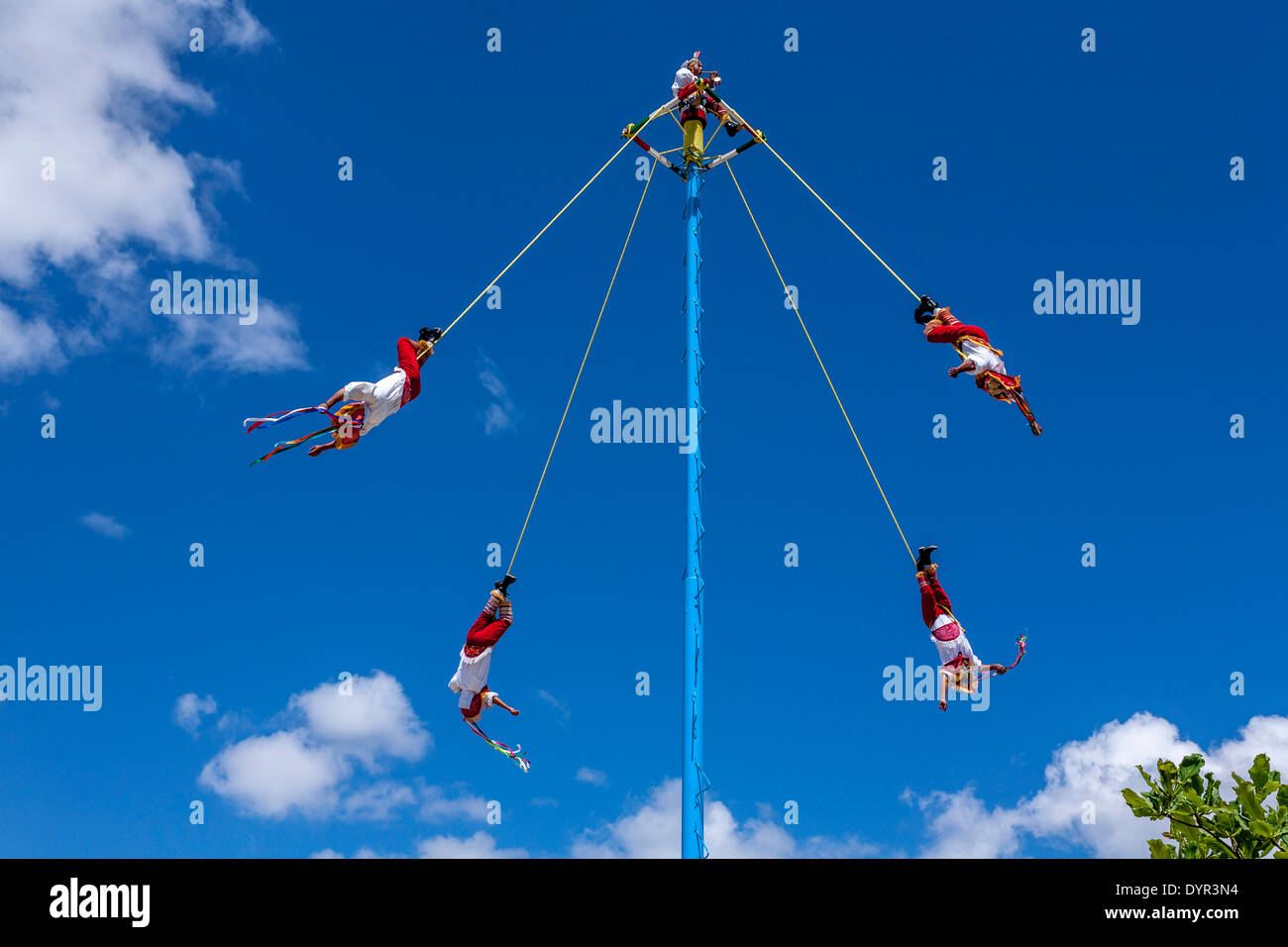 Papantla hommes volants, Tulum, Mexique Banque D'Images