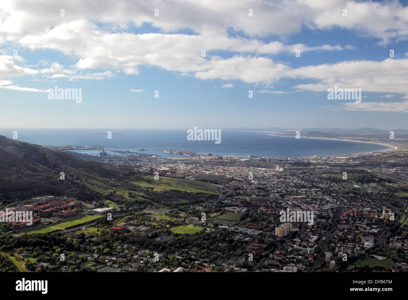 Vue aérienne de la ville du Cap, Afrique du Sud. Banque D'Images