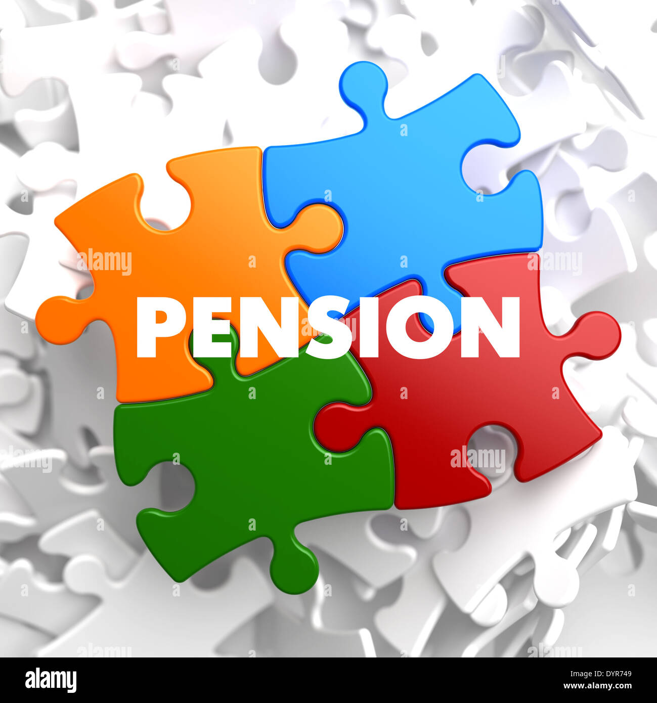 Le Pension Puzzle multicolore sur fond blanc. Banque D'Images