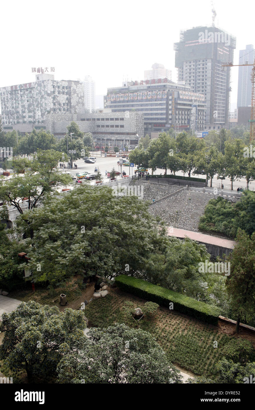 Le centre-ville de Xian, donnant sur le mur de la ville Banque D'Images