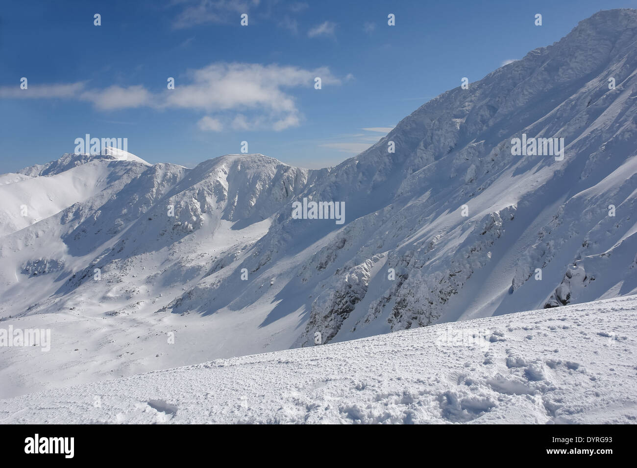 Sur la montagne avec valley à Jasna, Basses Tatras. Banque D'Images