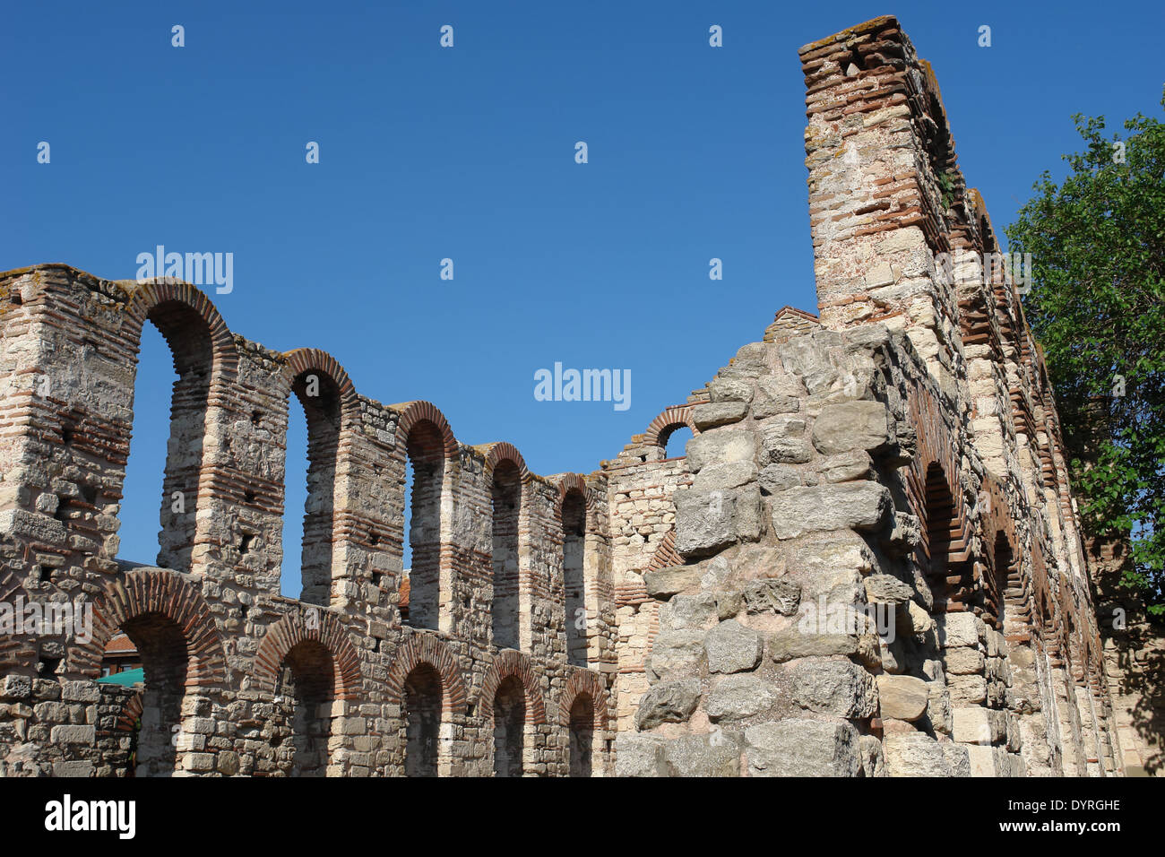 Les ruines de l'ancienne église Byzantine à Nessebar. Sunny Beach. La Bulgarie. Banque D'Images