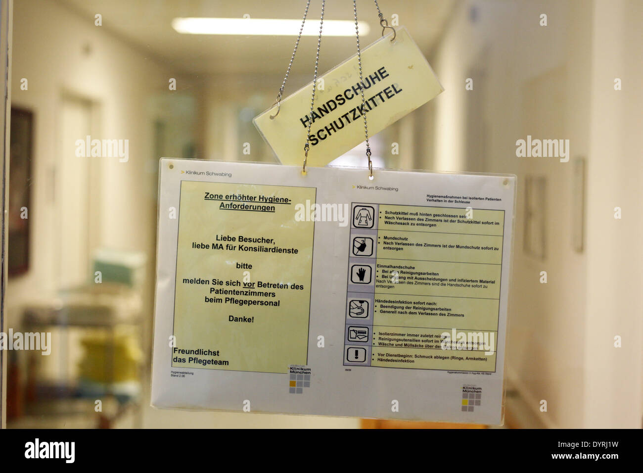 Instructions d'hygiène dans l'hôpital de Schwabing, 2011 Banque D'Images