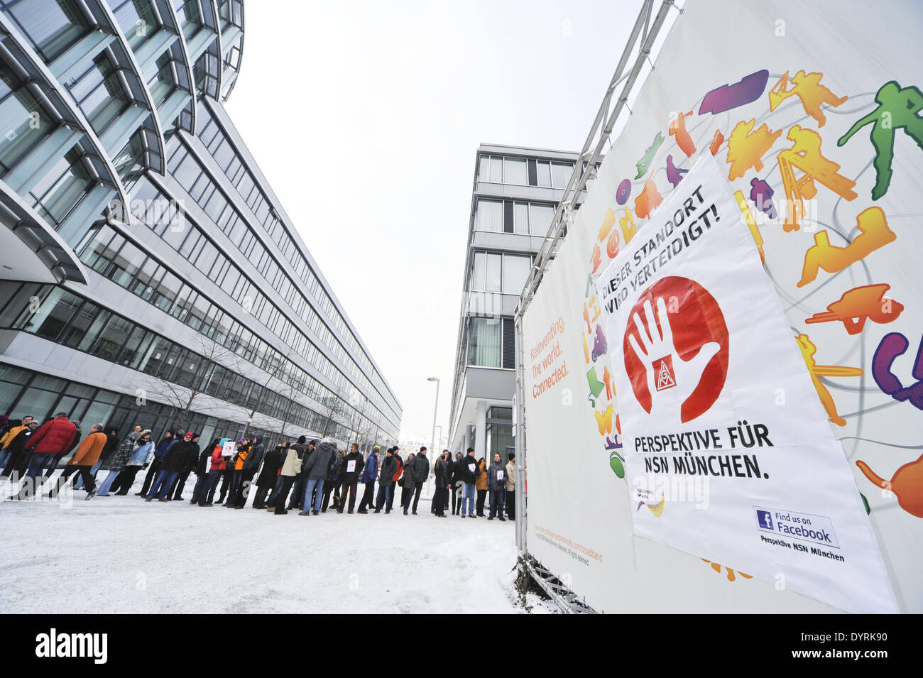 Nso employés manifester contre la fermeture de site à Munich, 2012 Banque D'Images