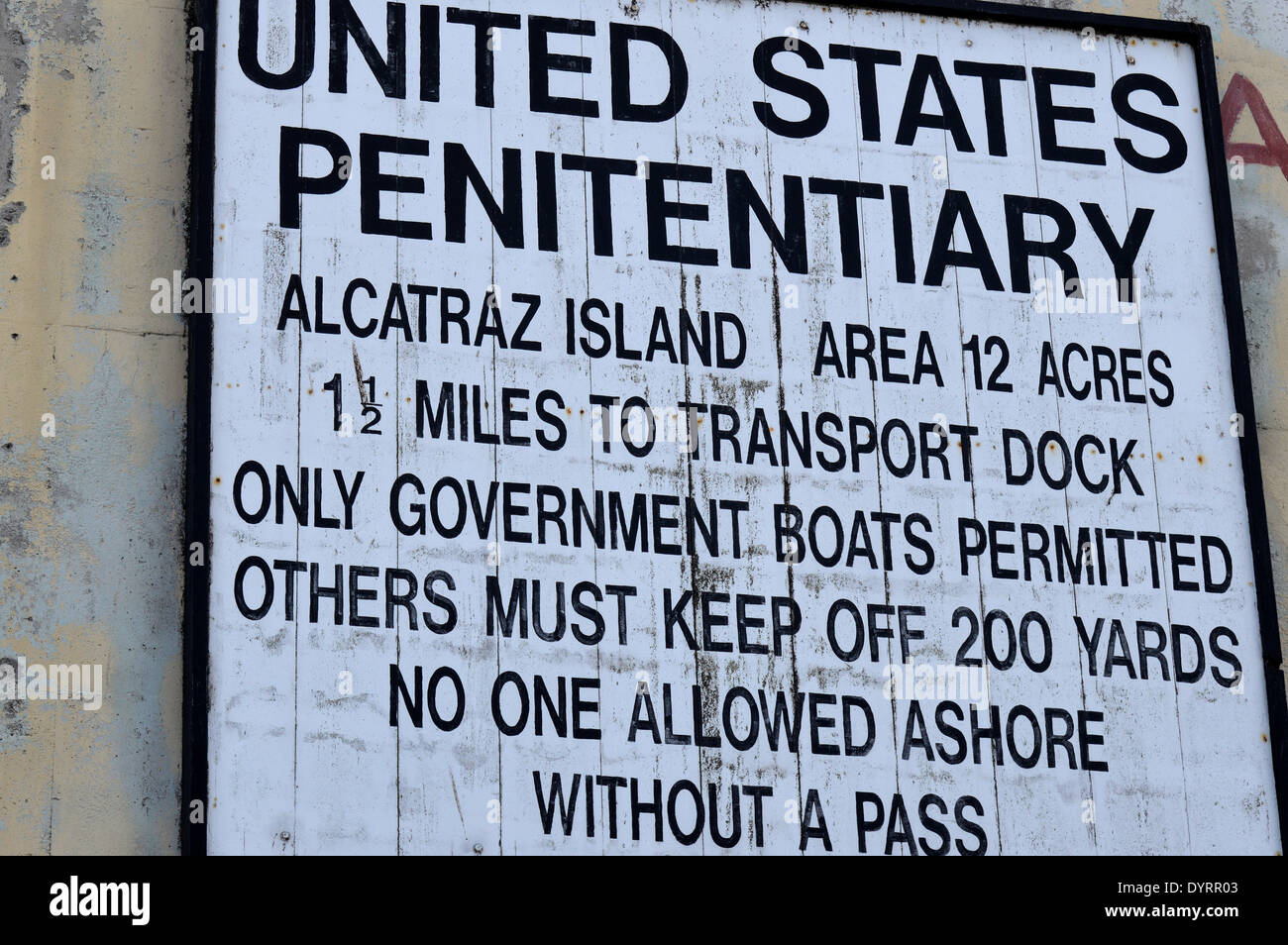 Signe de l'Île Alcatraz prison Banque D'Images