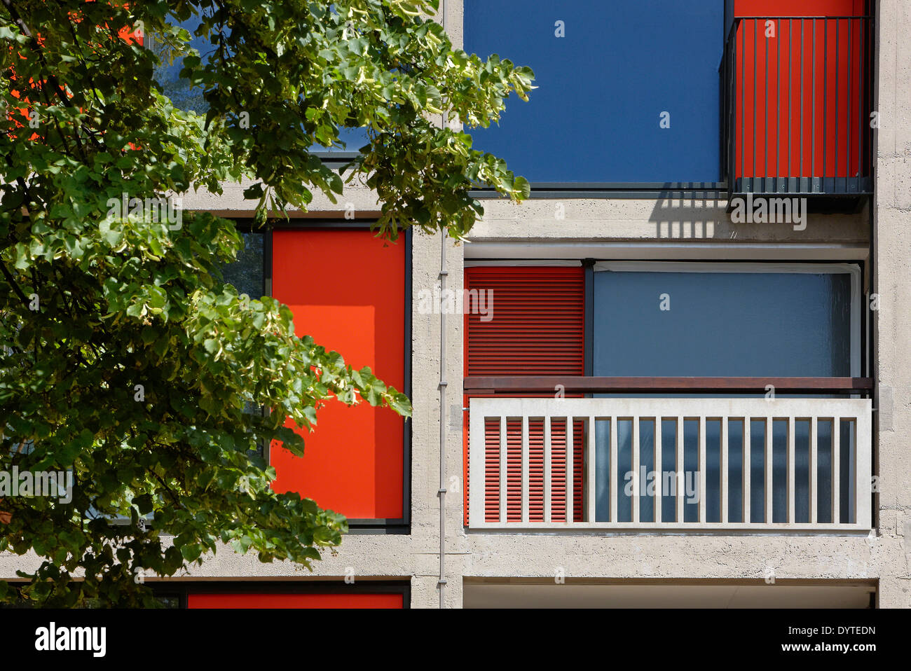 L'extérieur de l'immeuble, Park Hill, Sheffield, Yorkshire du Sud. Banque D'Images