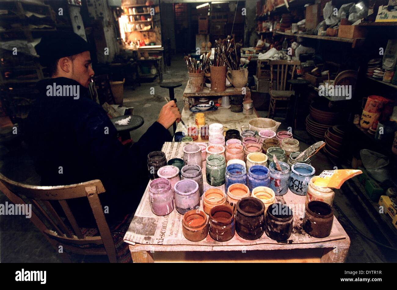 Atelier de céramique à Catane Banque D'Images