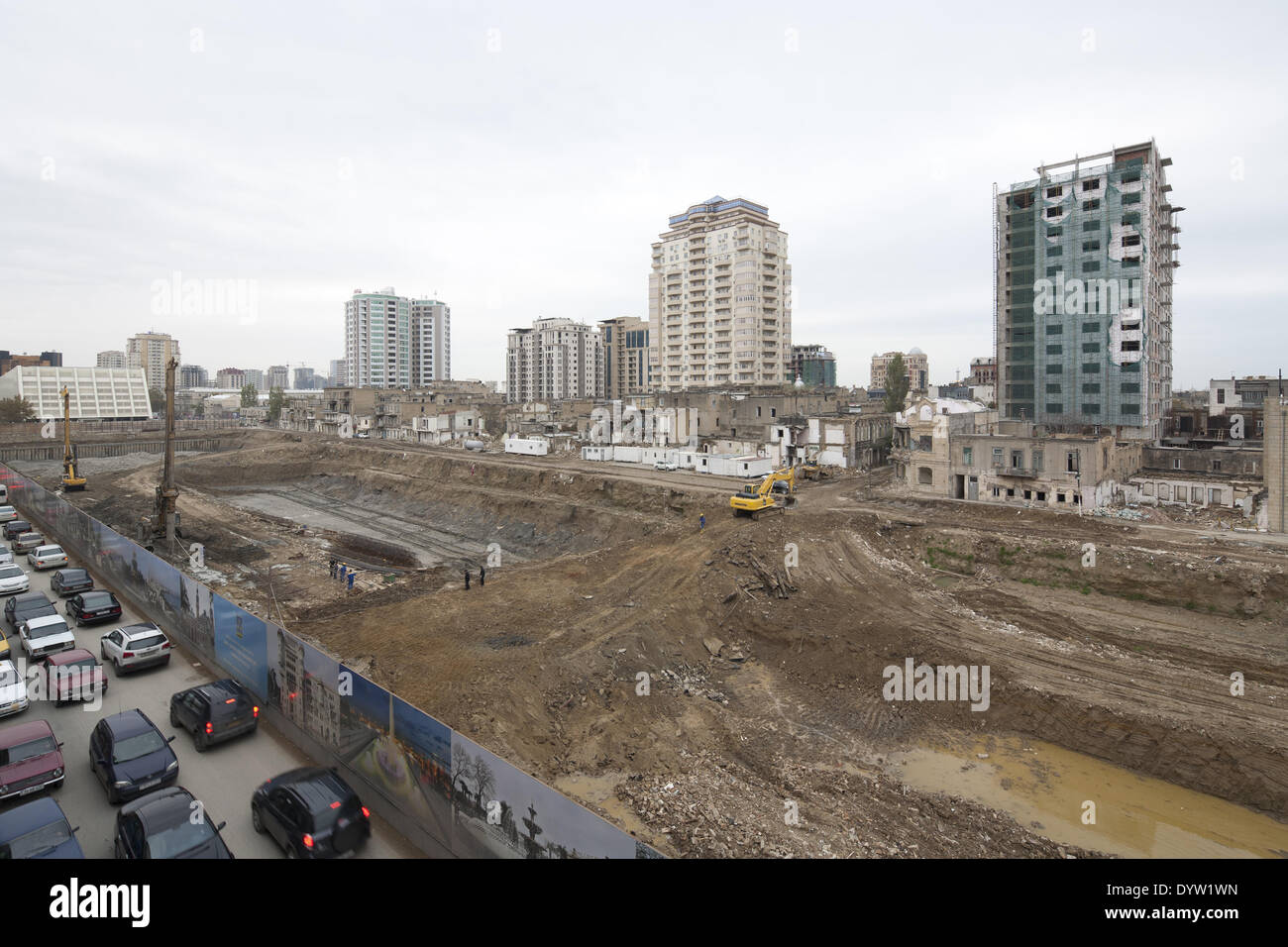 Zone de construction 'Winterpark' à Bakou Banque D'Images