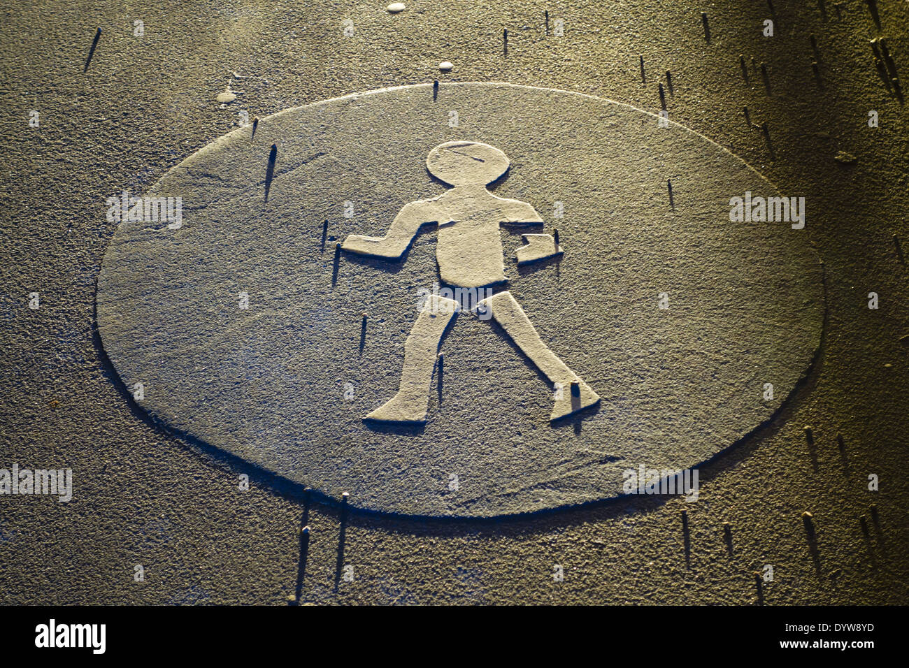 Pedastrian, symbole, l'Autriche, Vienne, 22. District, Donaucity Banque D'Images