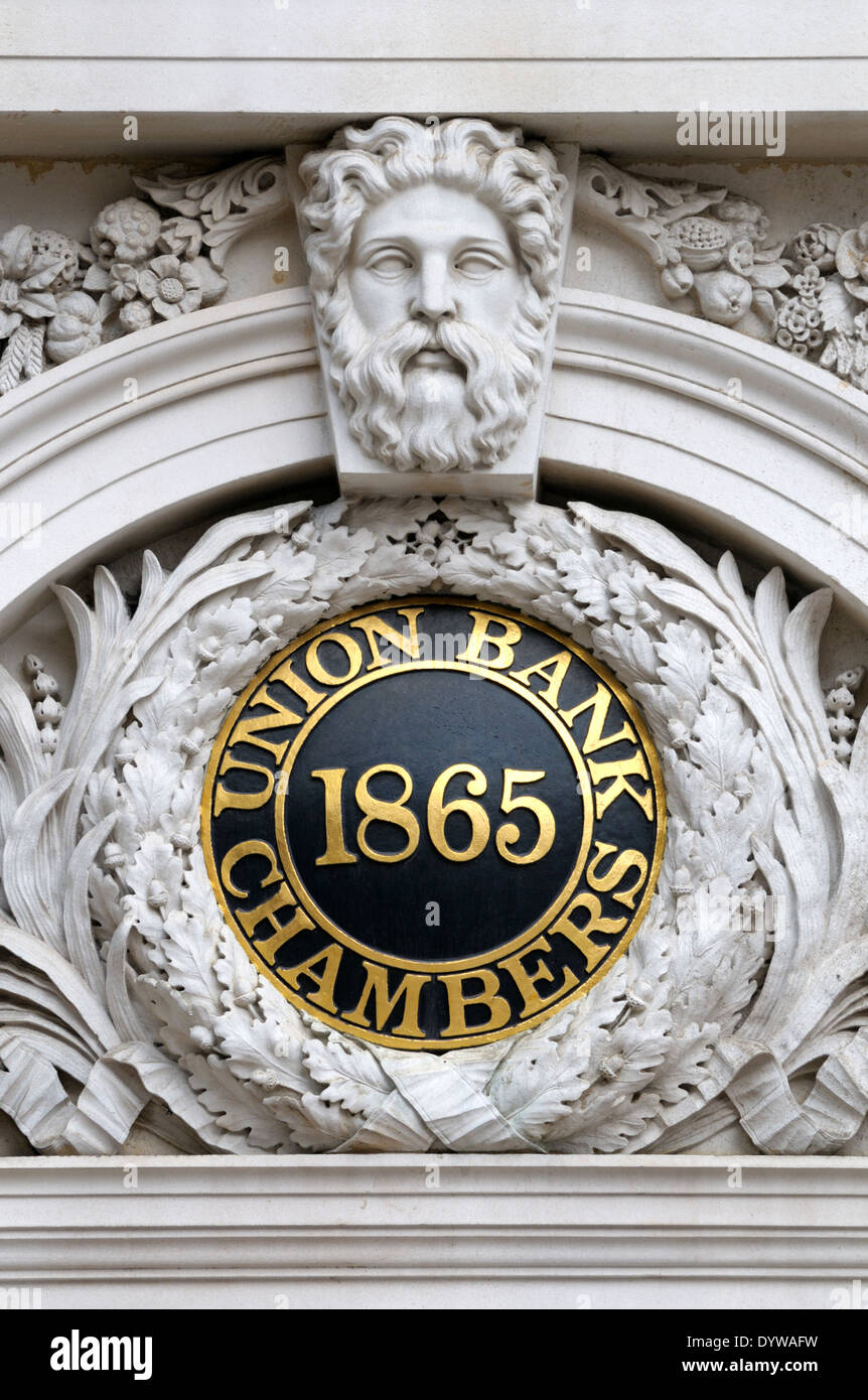 Londres, Angleterre, Royaume-Uni. Union Bank Chambers (1865) à 61 Carey Street. Anciennement Union Bank of London Ltd Chancery Lane Branch Banque D'Images