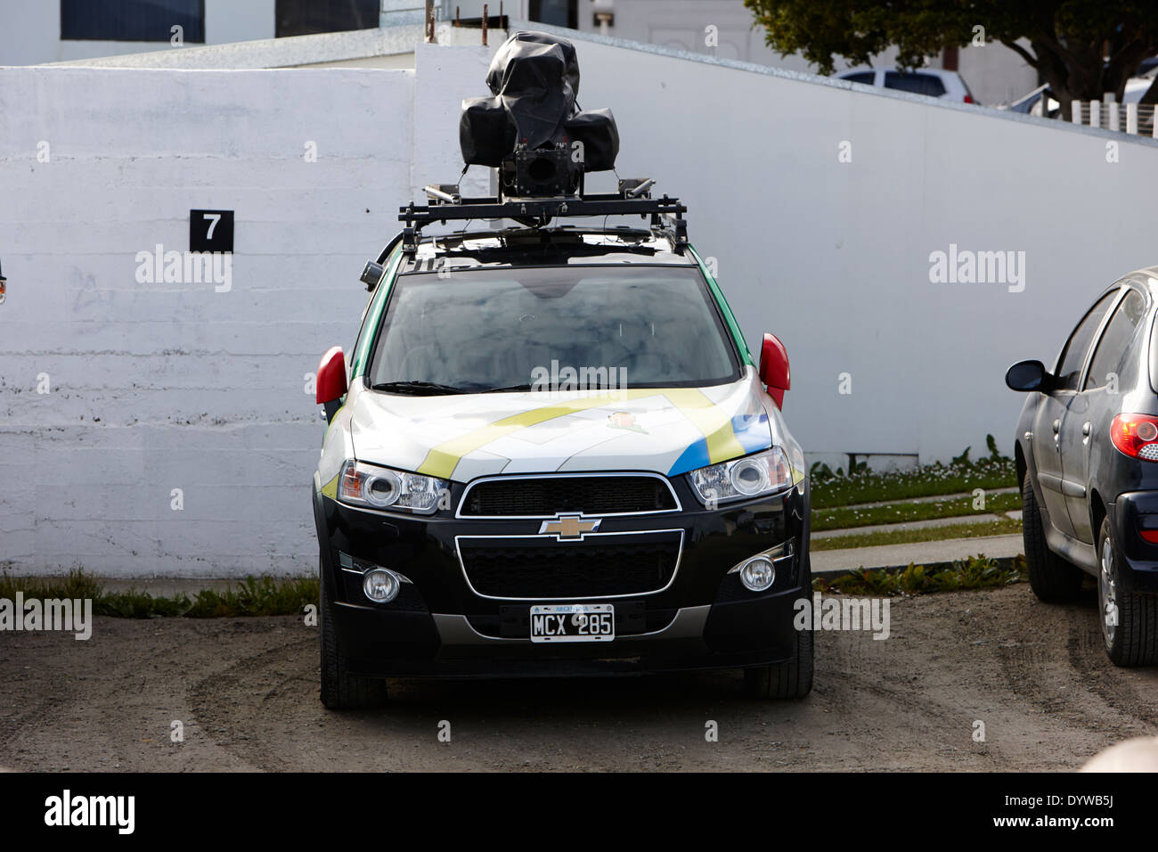 Google Street View voiture garée dans ushuaia argentine Banque D'Images