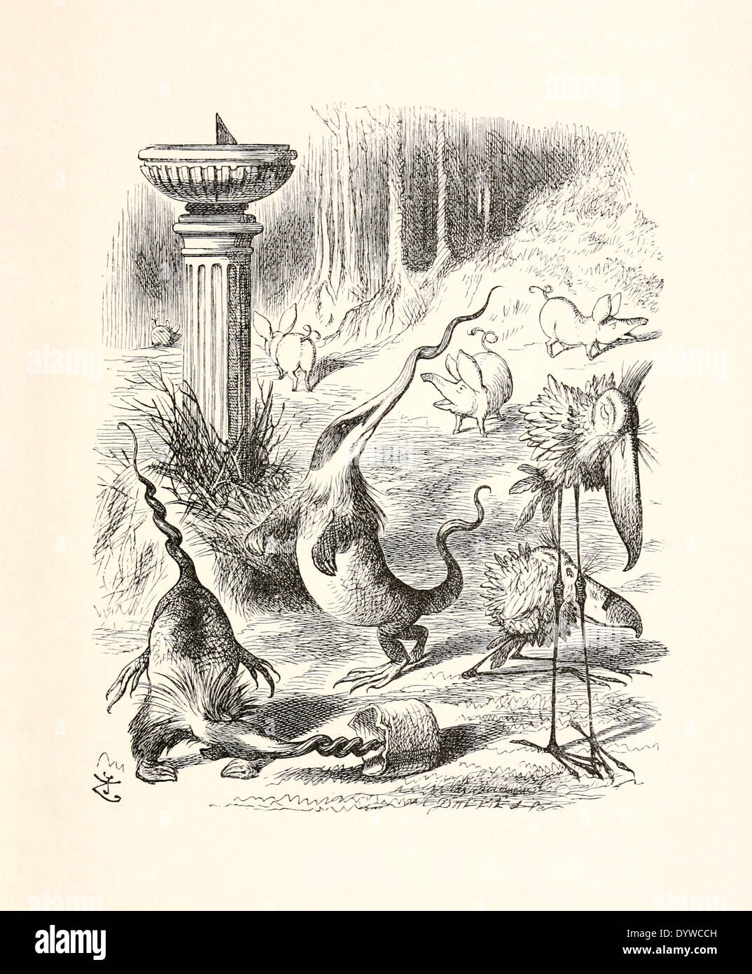 John Tenniel (1820-1914) Illustration de Lewis Carroll, dans de l'autre côté du '" publié en 1871.Jabberwocky explication Banque D'Images