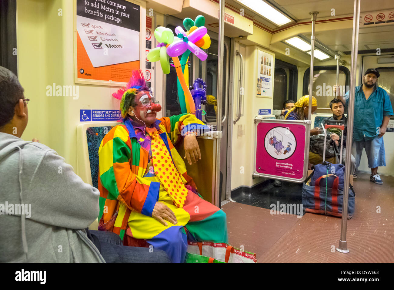 Los Angeles California,LA County Metro Rail,Red Line,rail,métro,train,transport en commun,transport en commun,train,cabine de passagers,passager pilote Banque D'Images