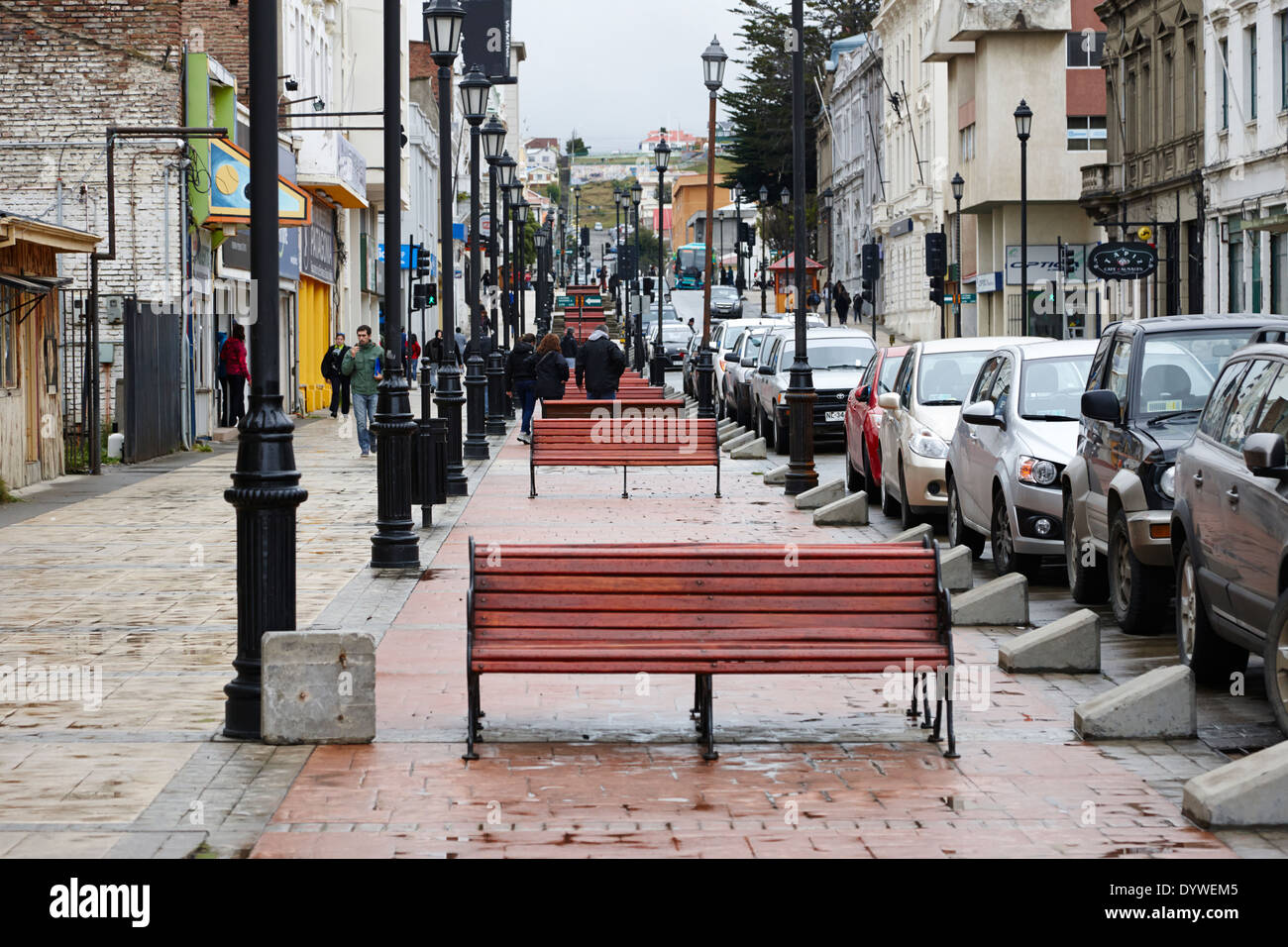 Calle pantano centre-ville de Punta Arenas Chili Banque D'Images