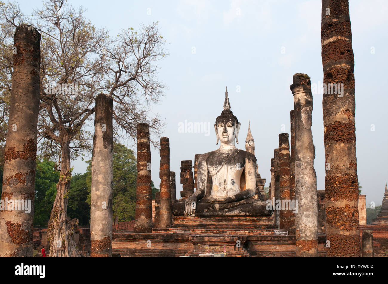 Wat Mahathat, Parc historique de Sukhothai, Thaïlande Banque D'Images