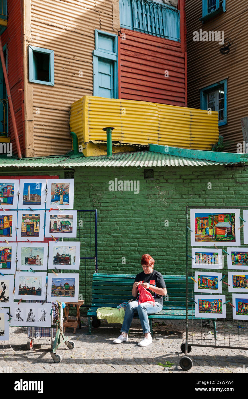 La rue Caminito. Quartier de La Boca. Buenos Aires. L'Argentine Banque D'Images