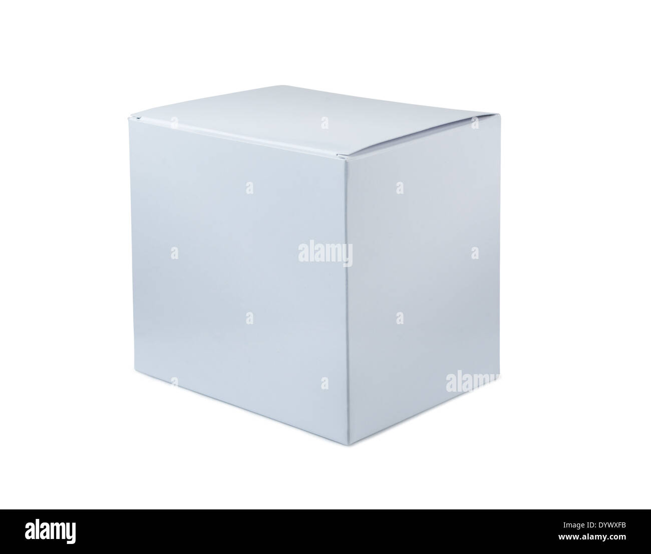 Boîte blanche sur fond blanc Banque D'Images