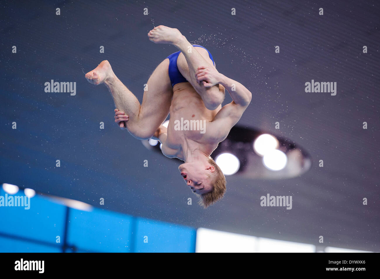 Londres, Royaume-Uni. Apr 26, 2014. Jack rire de Grande-Bretagne (GBR) plongées dans la mens Tremplin 3m au cours de la deuxième journée de la FINA/NVC Diving World Series 2014 au London Centre aquatique. Credit : Action Plus Sport/Alamy Live News Banque D'Images