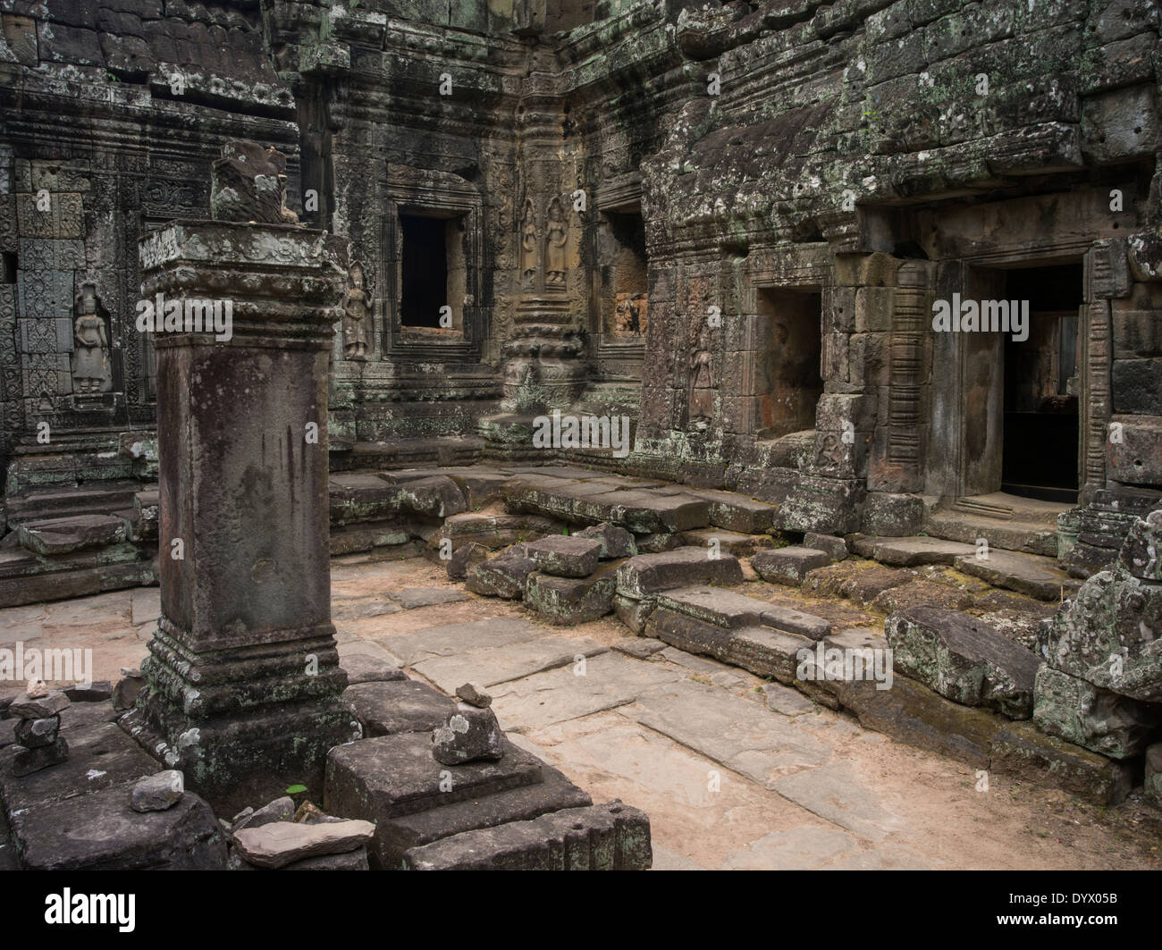 Banteay Kdei monastère bouddhiste / Temple ruins. Siem Reap, Cambodge Banque D'Images