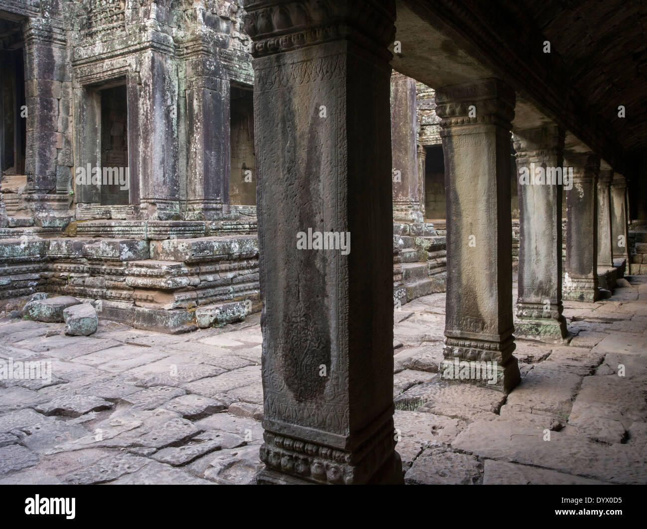 Temple Bayon, Angkor Thom, Siem Reap, Cambodge Banque D'Images