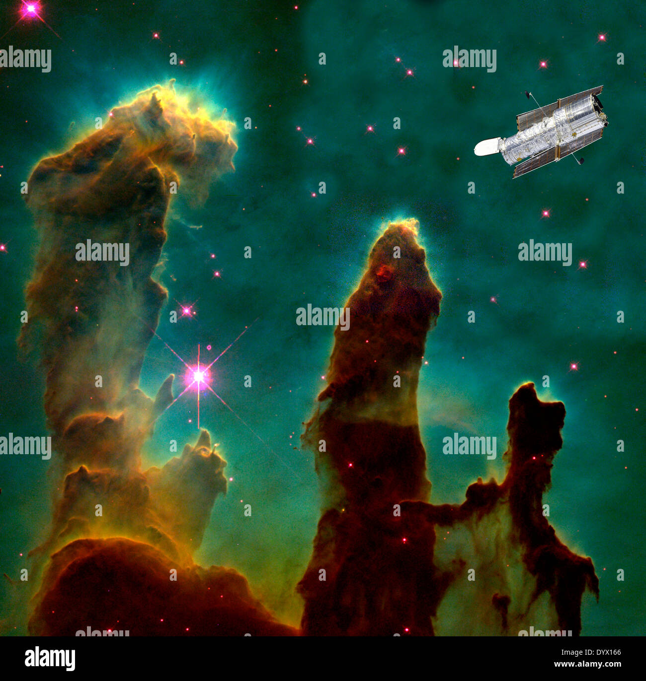 Télescope spatial Hubble de la NASA Nébuleuse de l'Aigle Banque D'Images