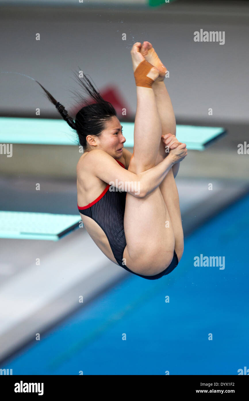 Londres, Royaume-Uni. Apr 26, 2014. Zi IL Tremplin 3m Femmes demi-finale B FINA/NVC Diving World Series 2014 Centre Aquatique de Londres Queen Elizabeth Olympic Park, Angleterre Royaume-uni Crédit : Simon Balson/Alamy Live News Banque D'Images