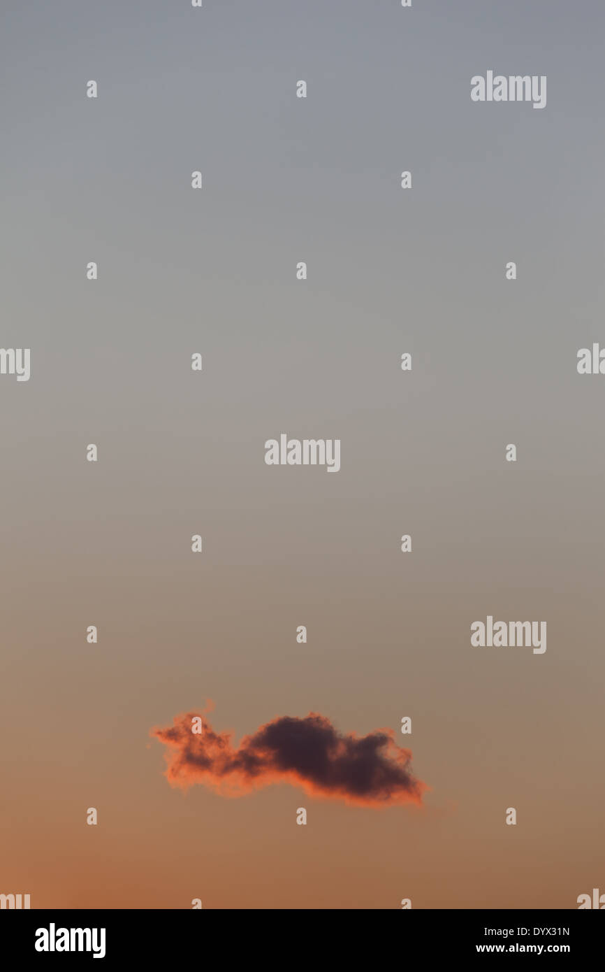 Seul nuage coloré crépuscule sur sky. L'espace de copie sur le dessus Banque D'Images