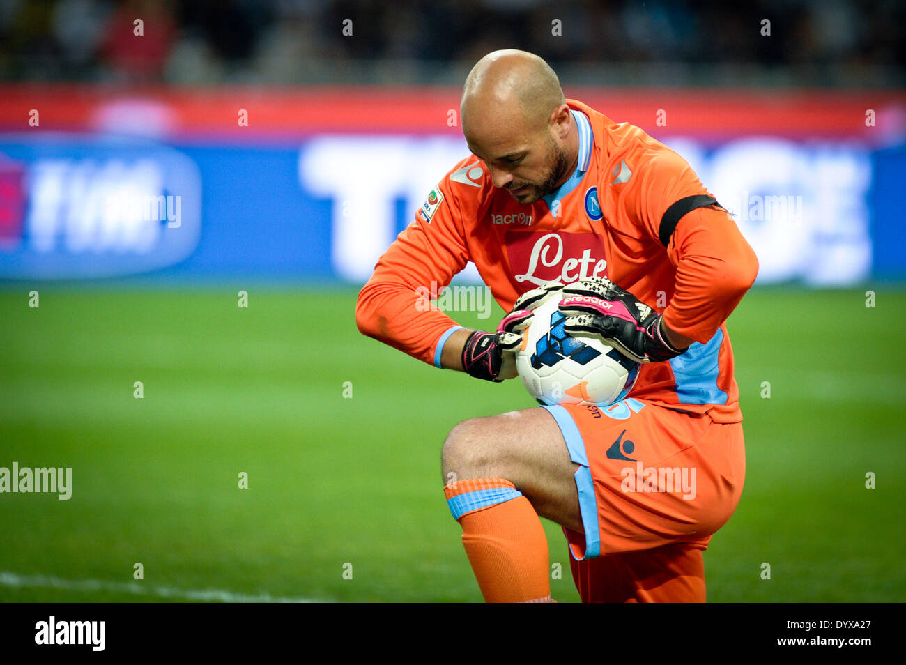 Milan, Italie. Apr 26, 2014. Reina JosÃ¨ Manuel (Napoli) au cours de la série Amatch entre Inter vs Napoli, le 26 avril 2014. Credit : Adamo Di Loreto/NurPhoto ZUMAPRESS.com/Alamy/Live News Banque D'Images