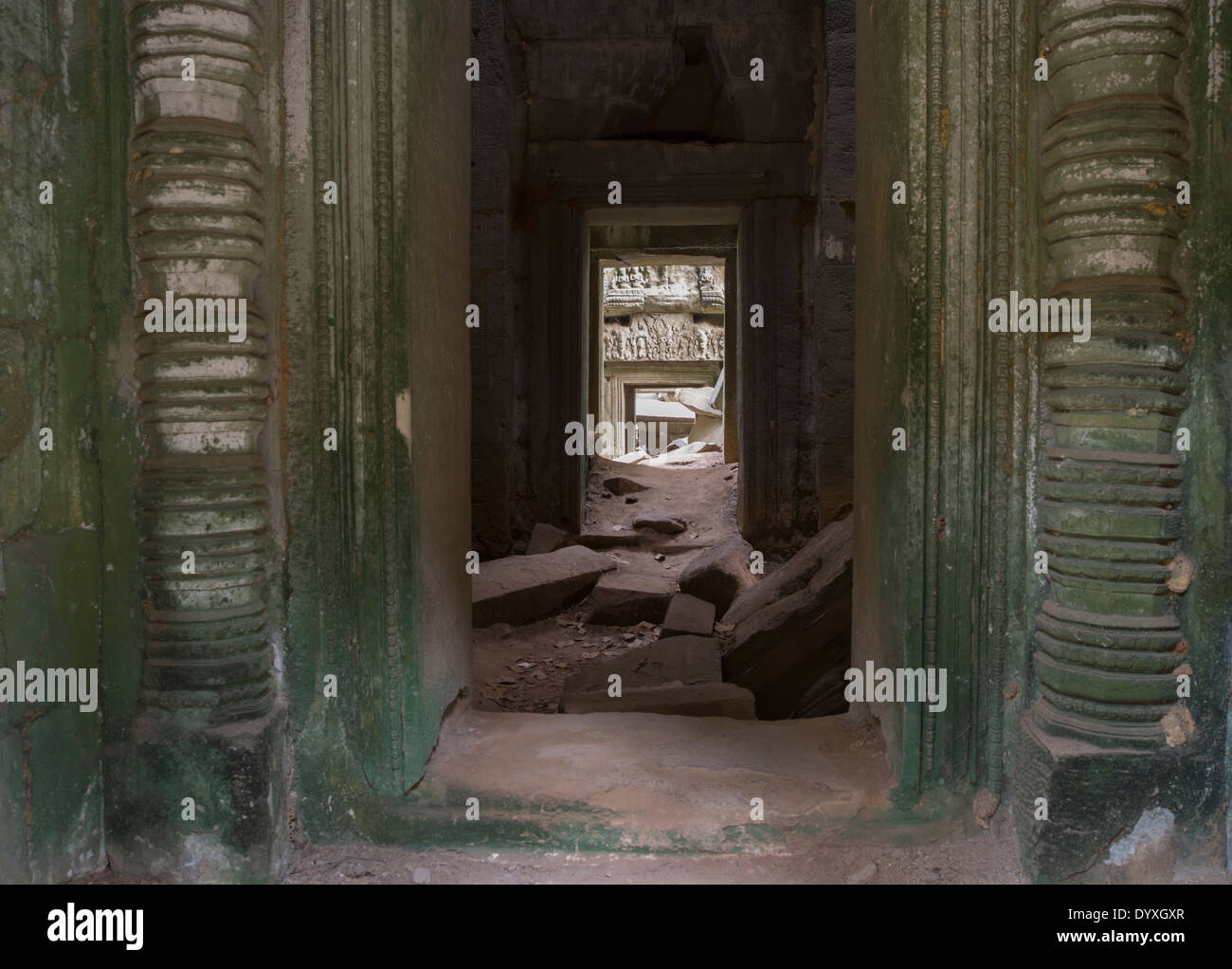 Ta Prohm temple ruine dans la forêt. Siem Reap, Cambodge Banque D'Images