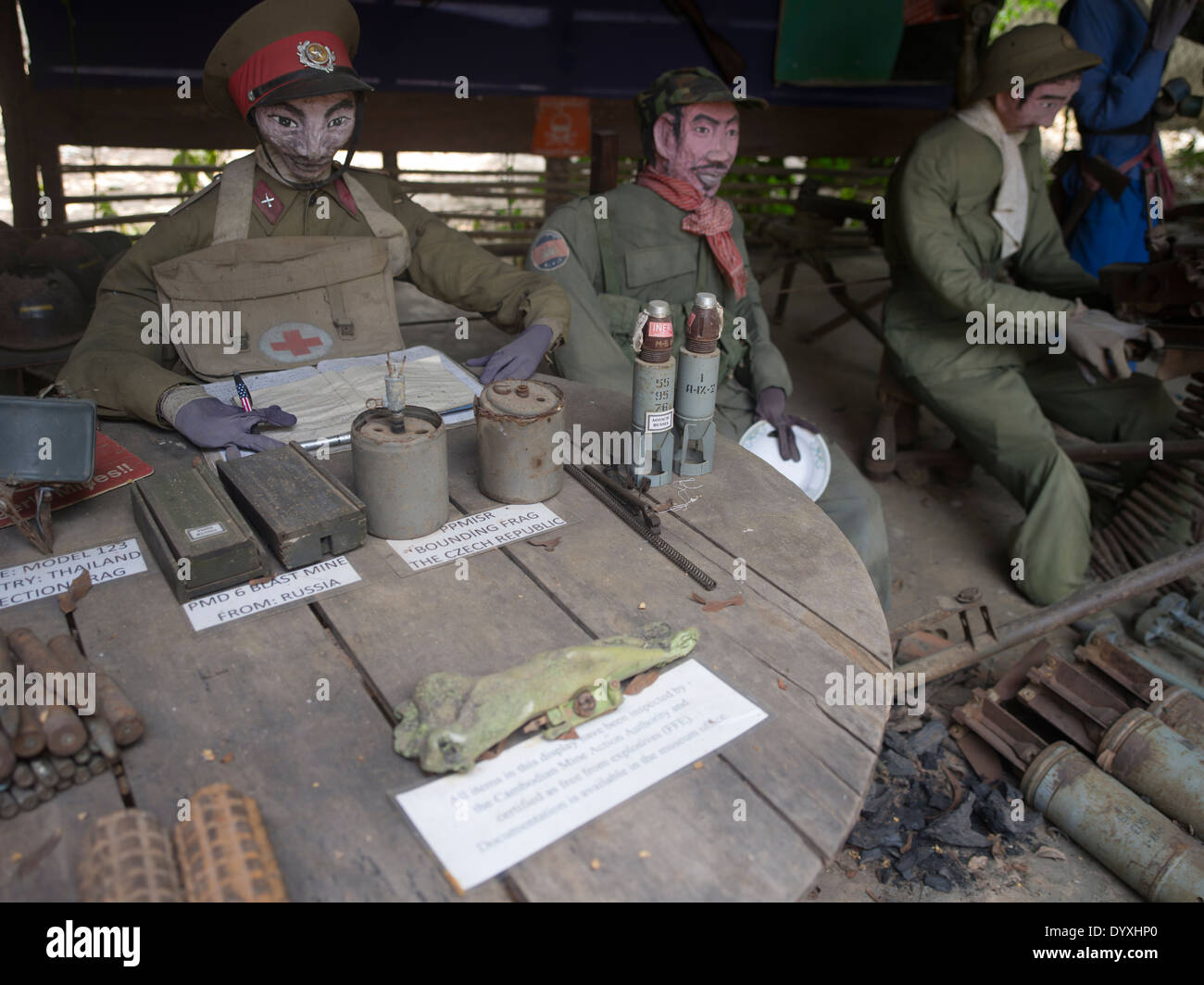 Mines terrestres Les mines terrestres au Cambodge ( Musée ) est. Par Aki Ra. Siem Reap, Cambodge Banque D'Images