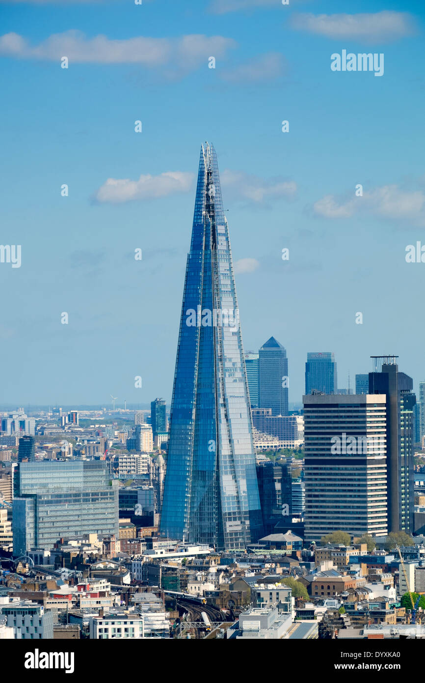 Vue sur le Shard Nouveau gratte-ciel et les toits de Londres, Royaume-Uni Banque D'Images