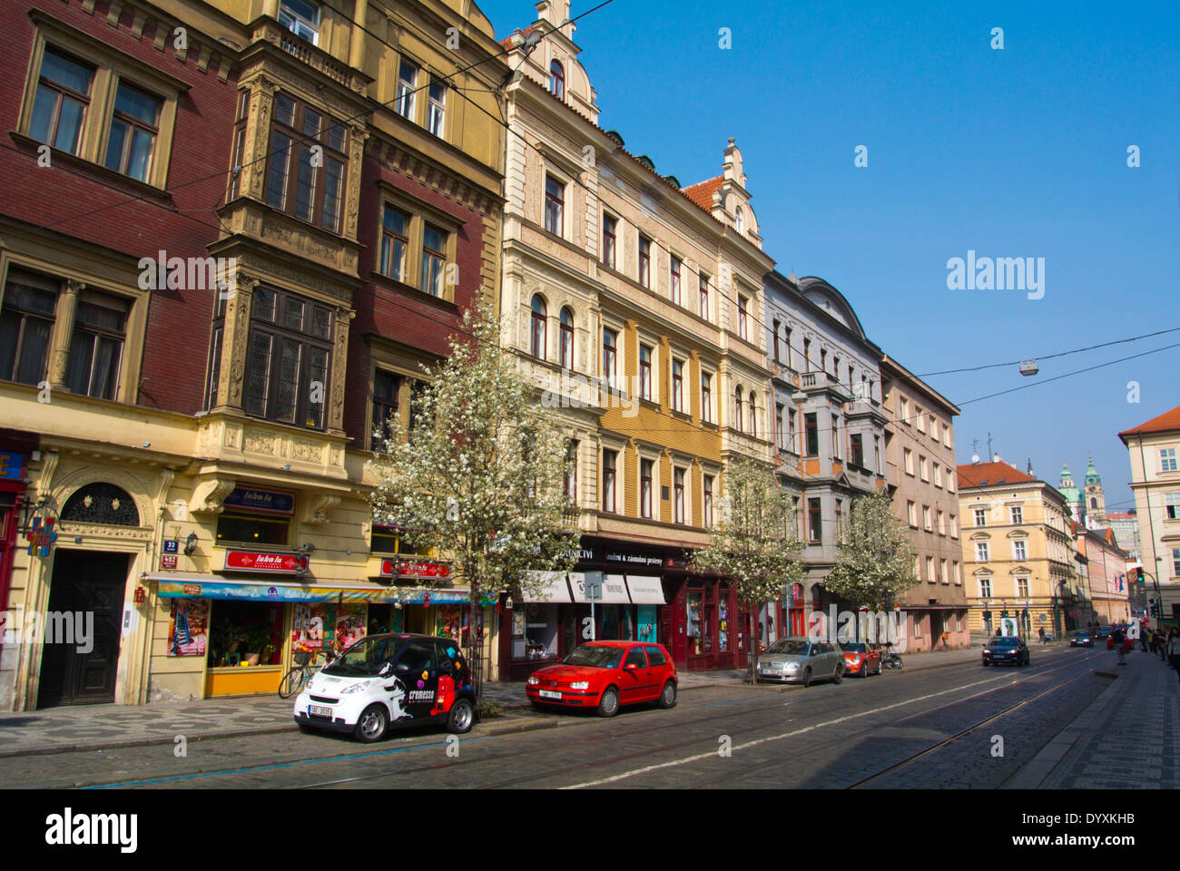 La rue Ujezd, quartier de Mala Strana, Prague, République Tchèque, Europe Banque D'Images