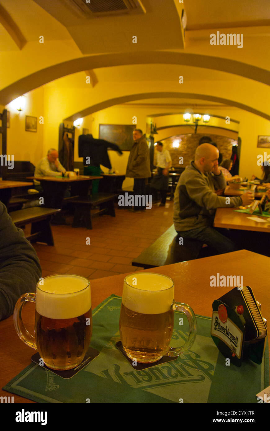 U Rudolfina cellar pub et restaurant, vieille ville, Prague, République Tchèque, Europe Banque D'Images